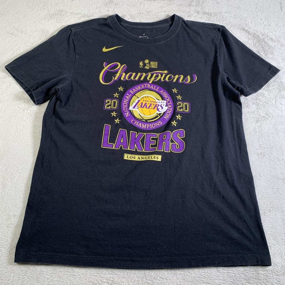 Los Angeles Lakers Shirt Mens Medium Black NBA Basketball Nike 2020 Champions